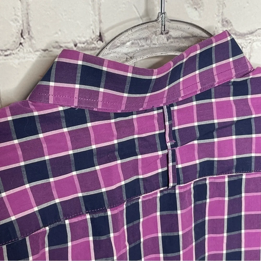 Banana Republic Soft Wash Slim Fit Plaid Long Sleeve Button Down size XL